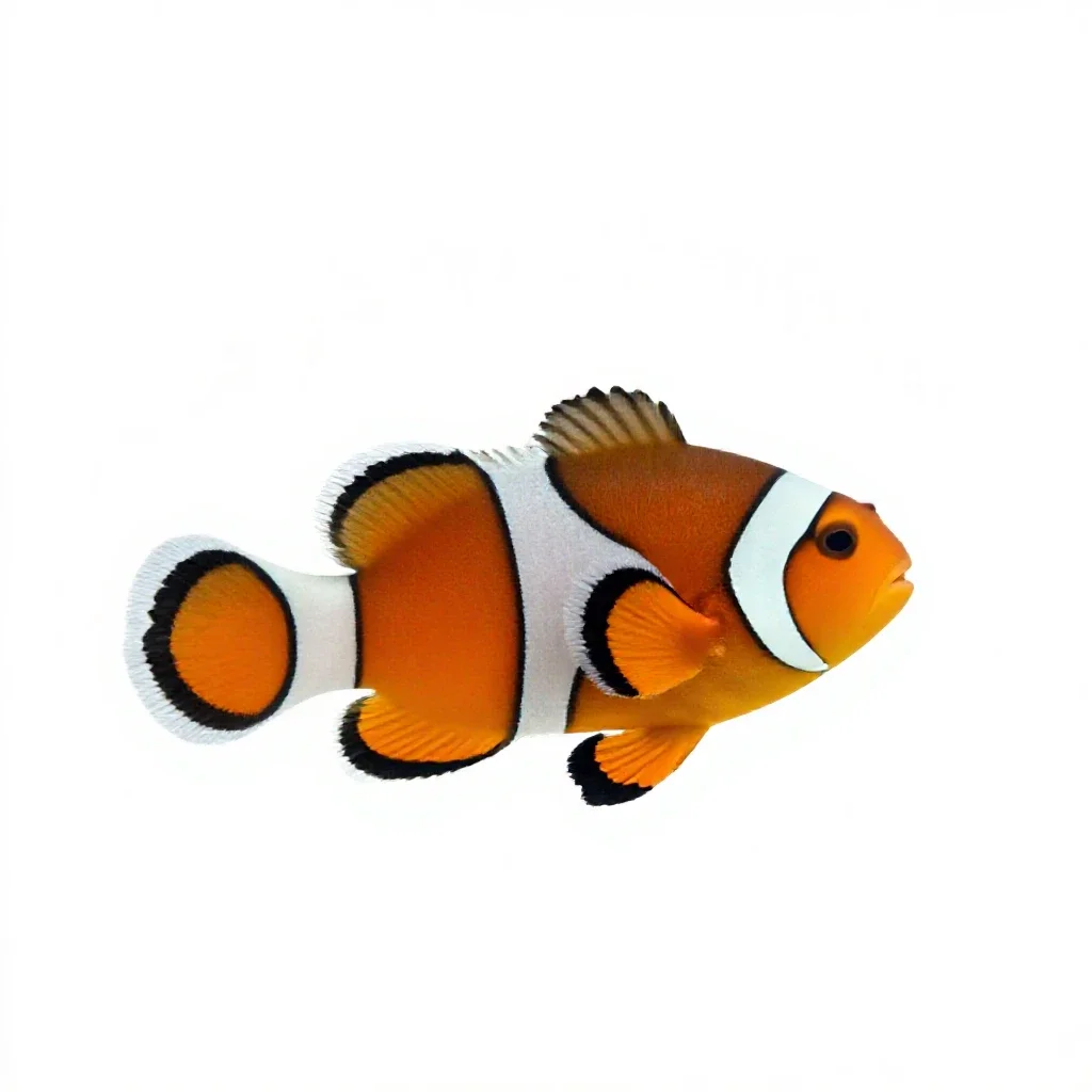 Clownfish in an anemone isolated on a white background