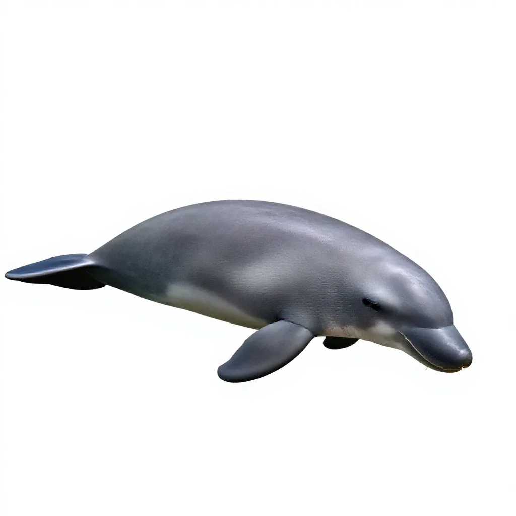Dugong grazing isolated on a white background