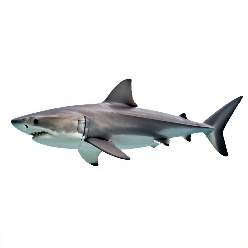 Great white shark isolated on a white background