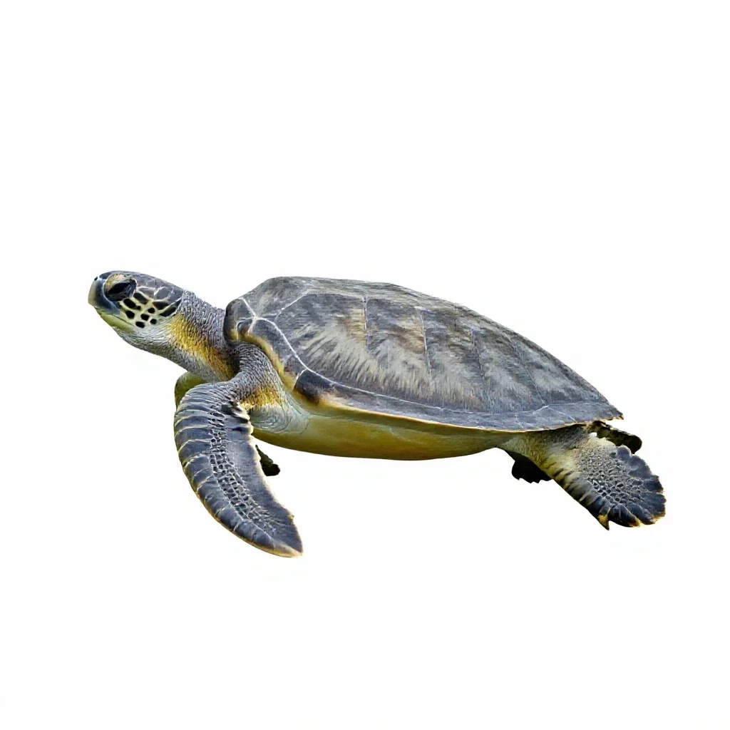 Green sea turtle isolated on a white background