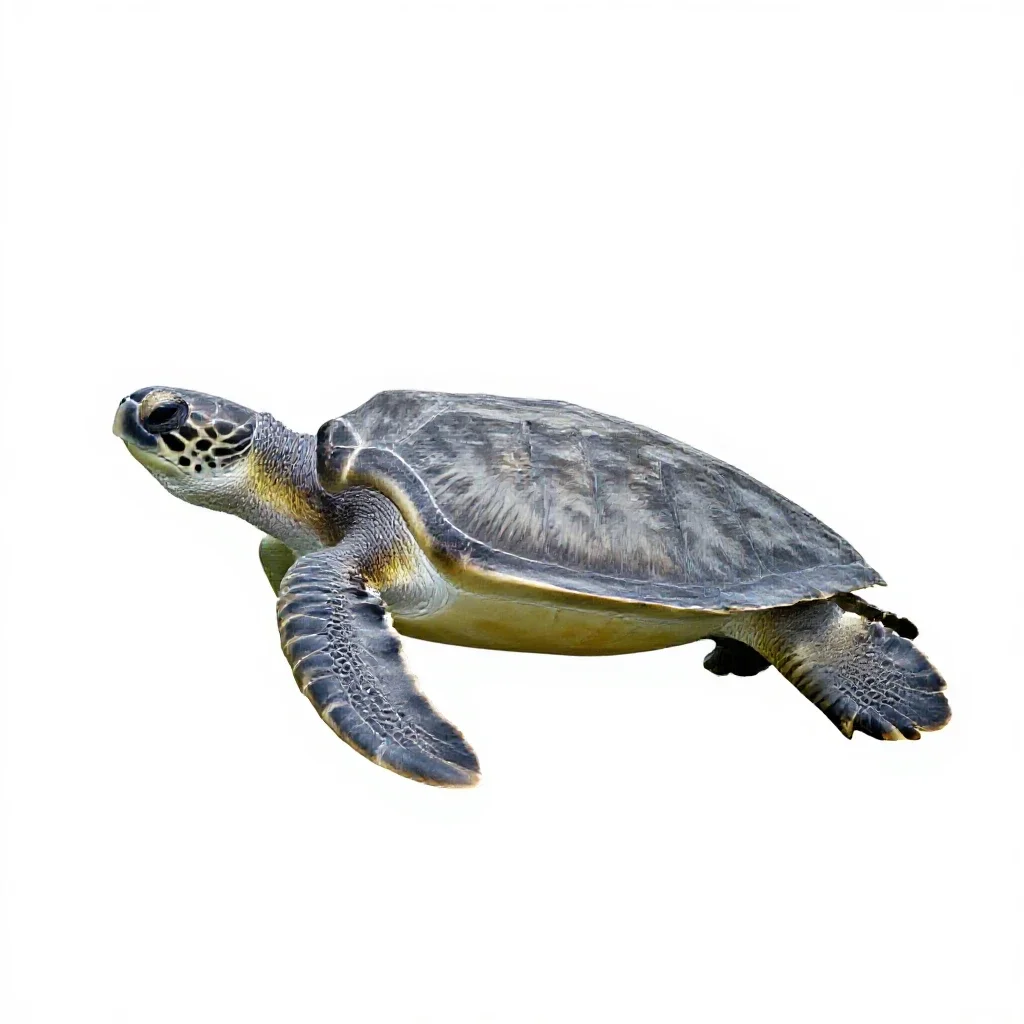Leatherback turtle isolated on a white background