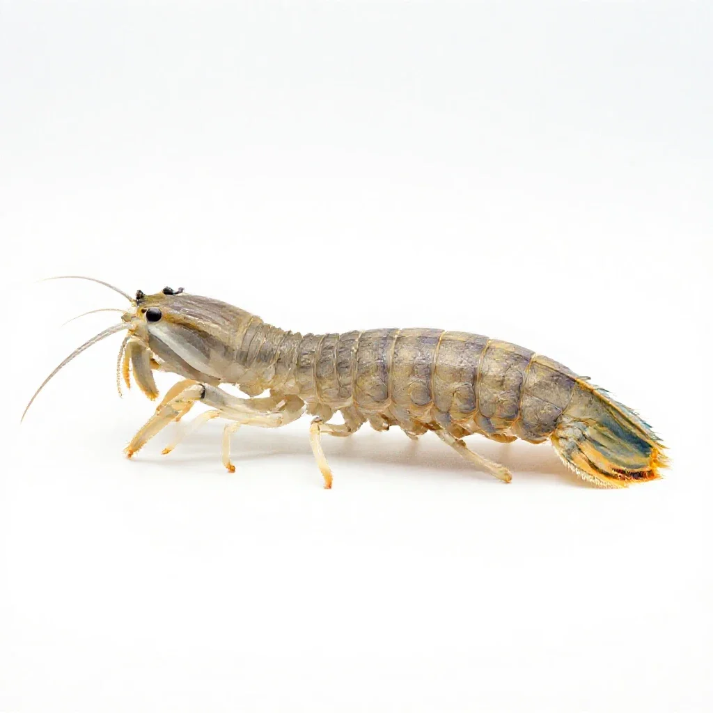 Mantis shrimp isolated on a white background
