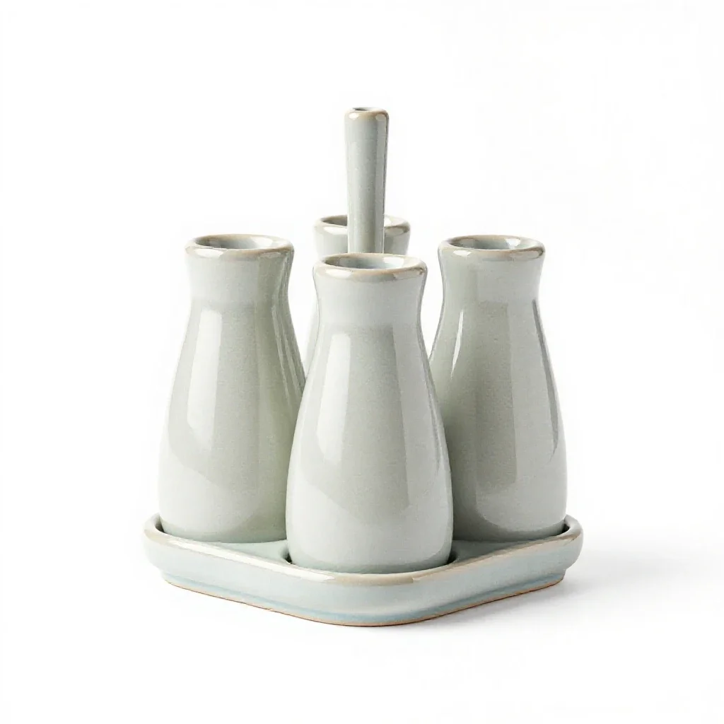 Cruet-stand isolated on a white background
