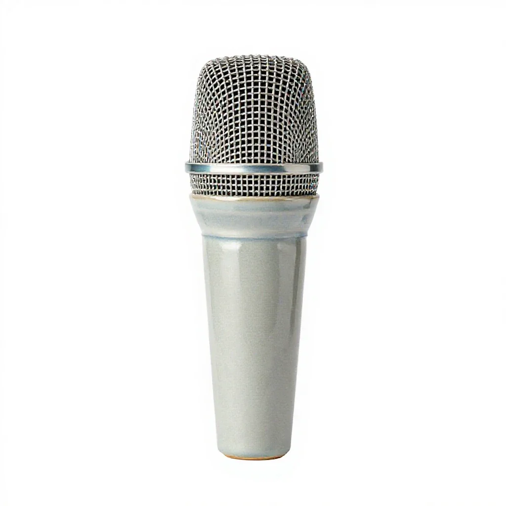 Crystal microphone isolated on a white background