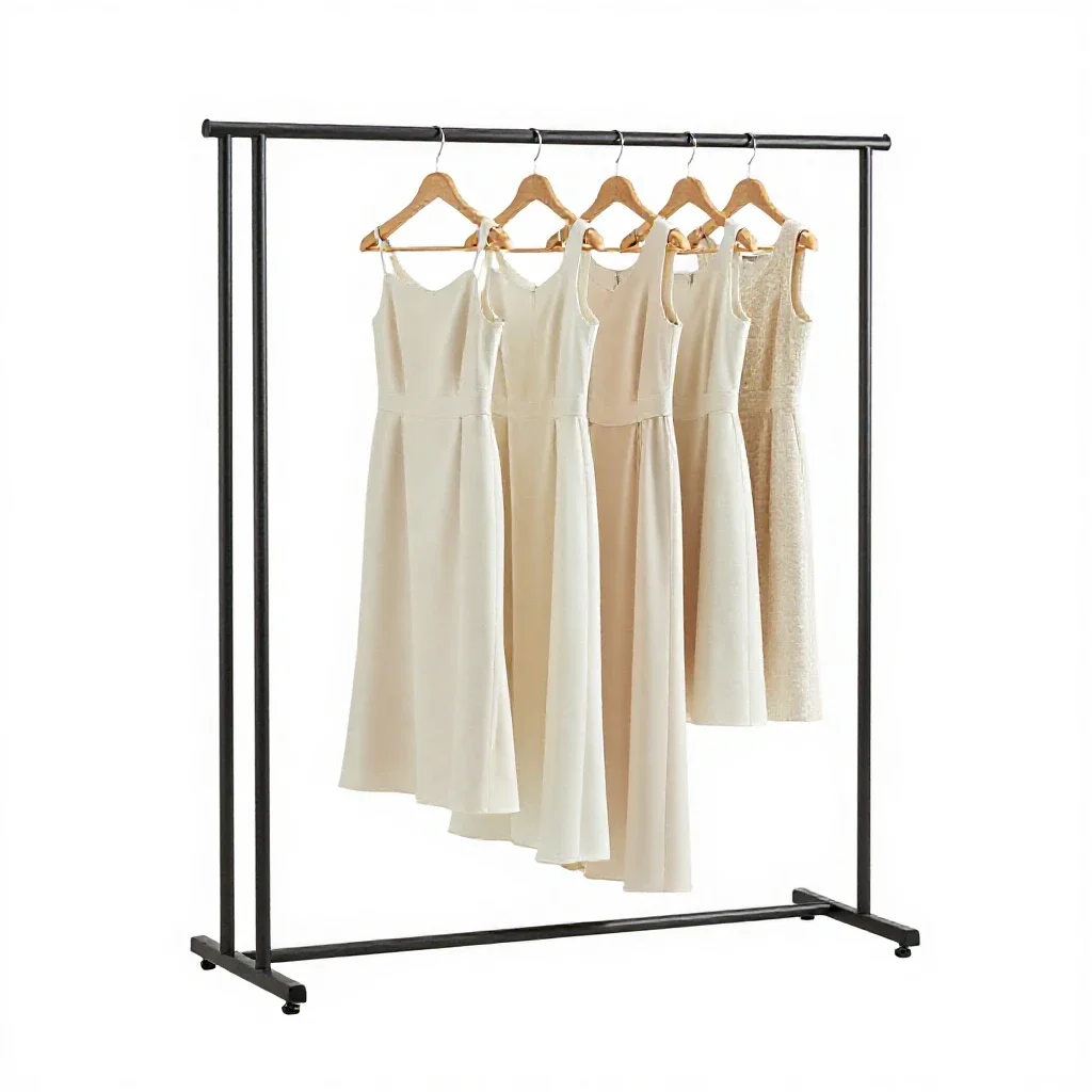 Dress rack isolated on a white background