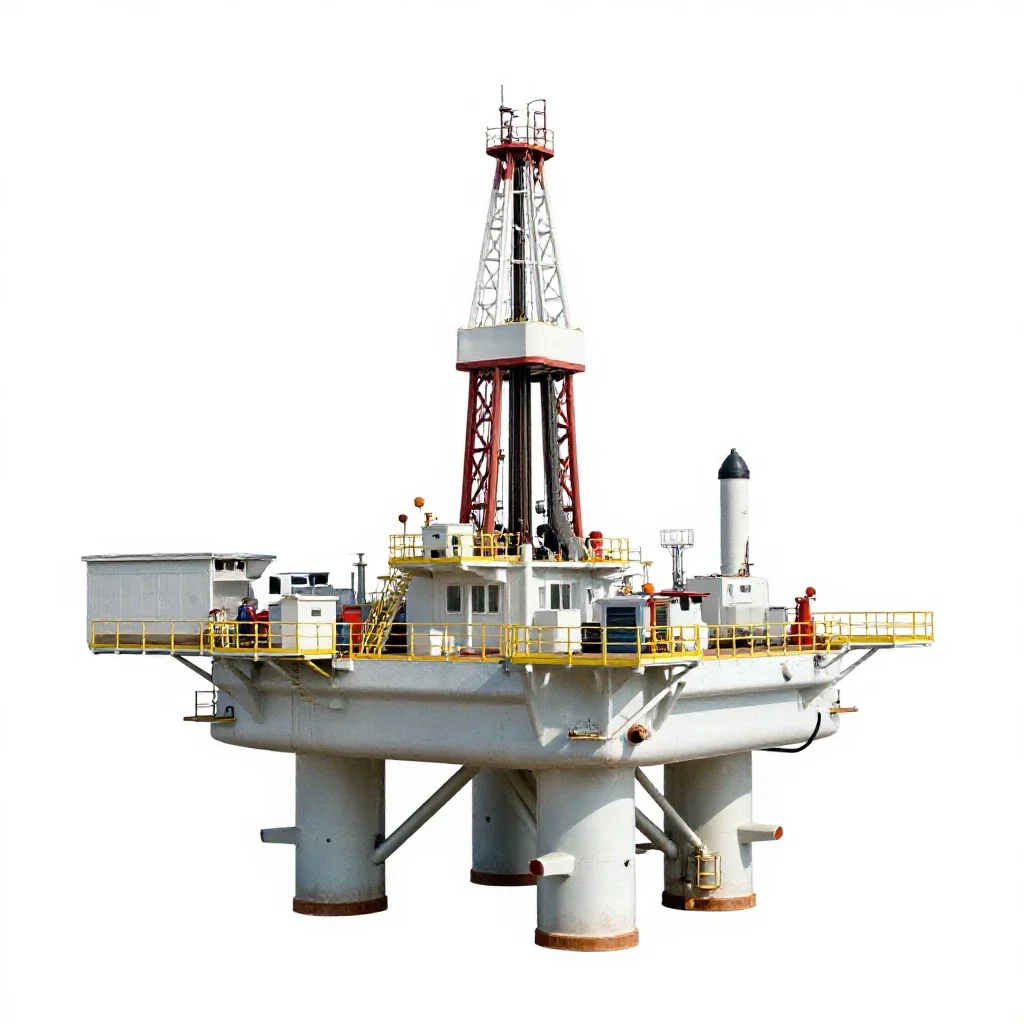 Drilling platform isolated on a white background