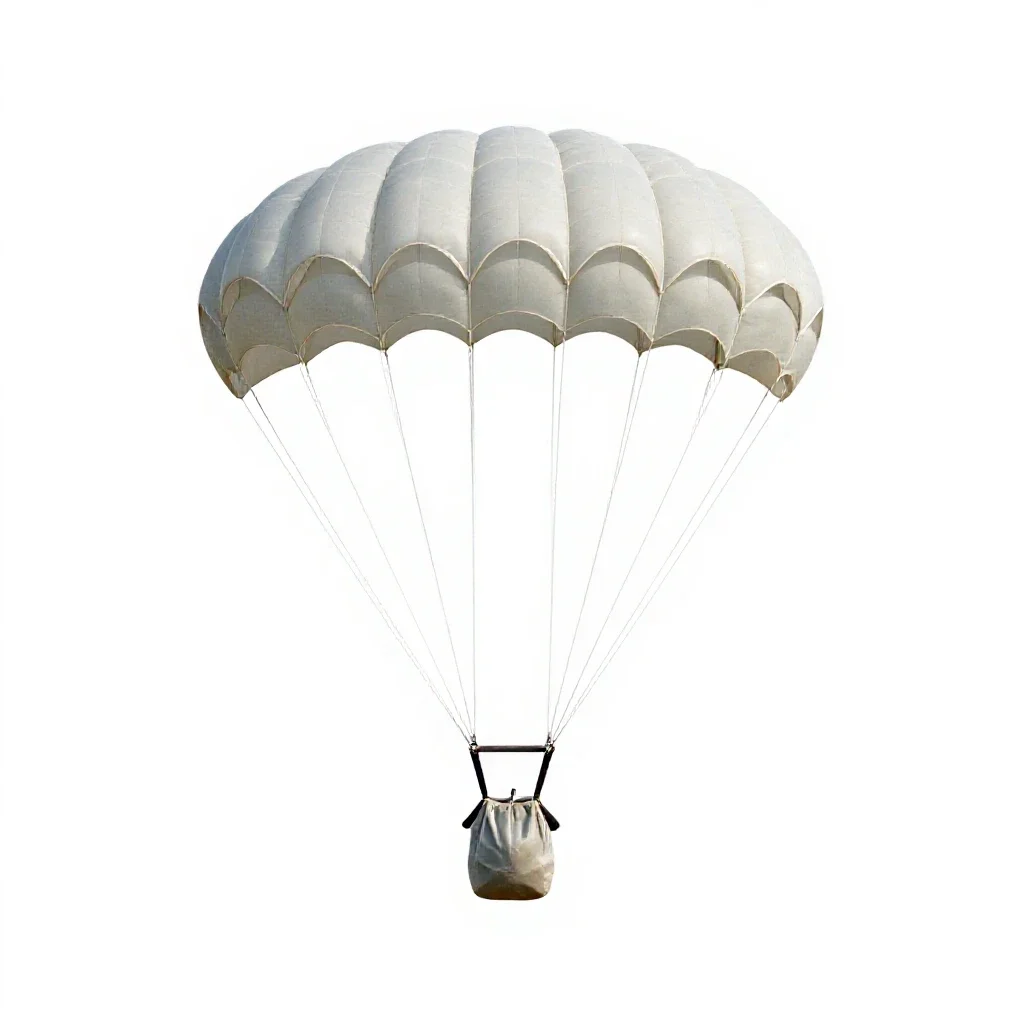 Drogue parachute isolated on a white background
