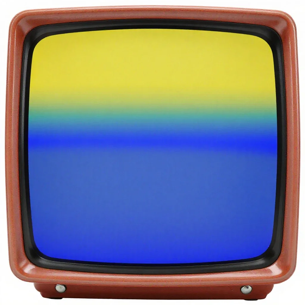 Field-sequential color television isolated on a white background