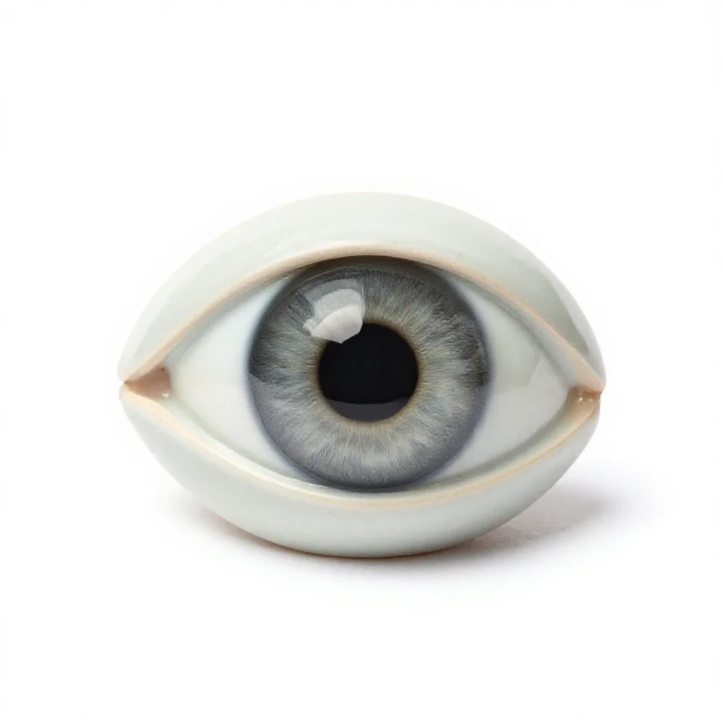 Glass eye isolated on a white background