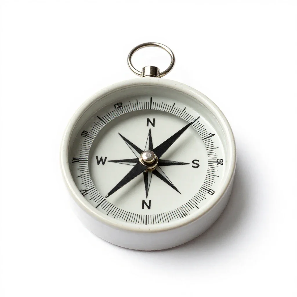 Gyrocompass isolated on a white background