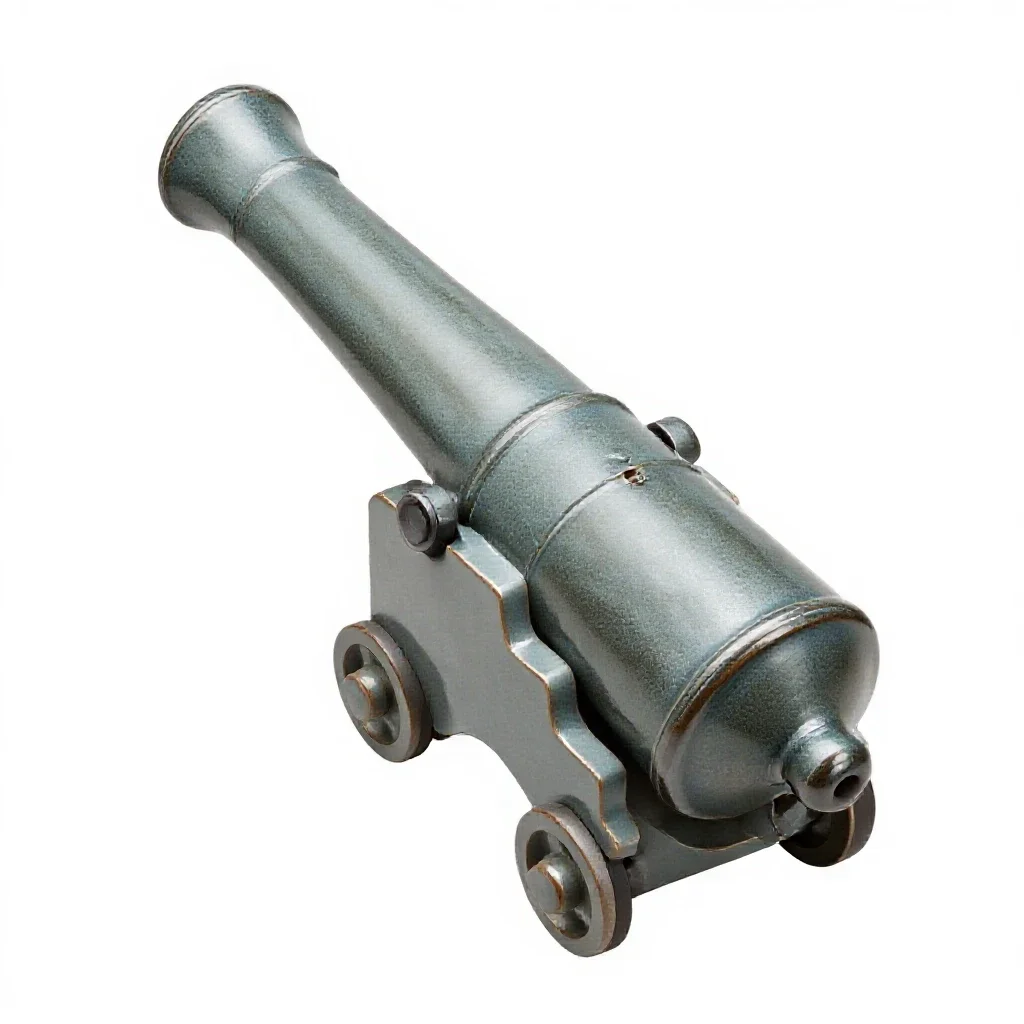 High-angle gun isolated on a white background