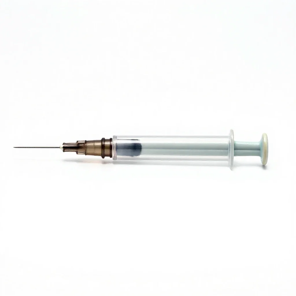 Hypodermic needle isolated on a white background