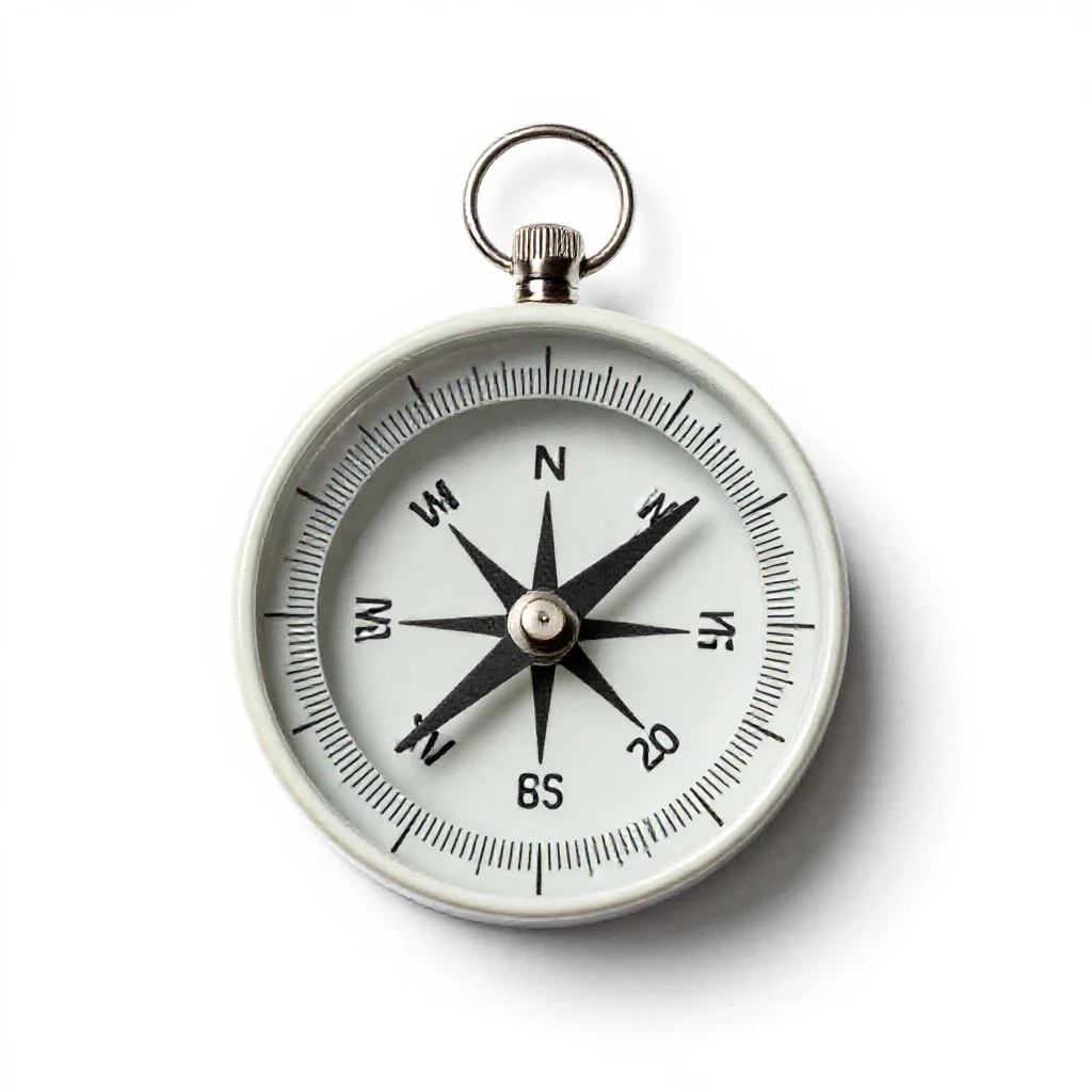 Magnetic compass isolated on a white background