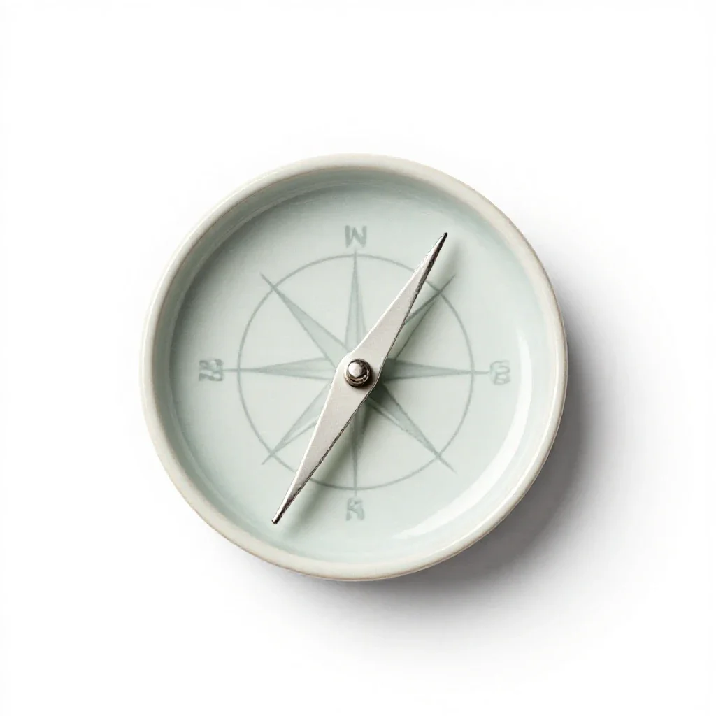 Magnetic needle isolated on a white background
