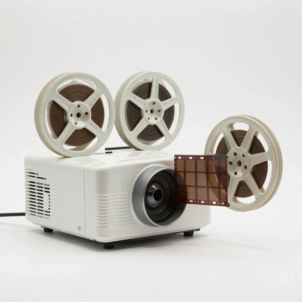Movie projector isolated on a white background