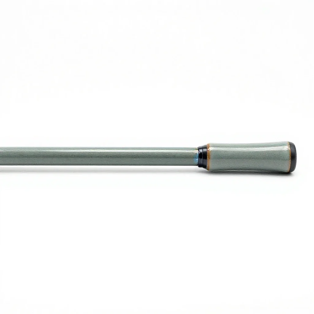 Spinning rod isolated on a white background