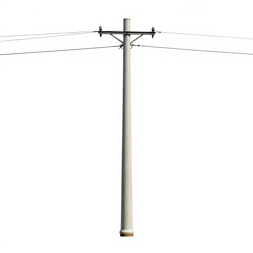 Telephone pole isolated on a white background