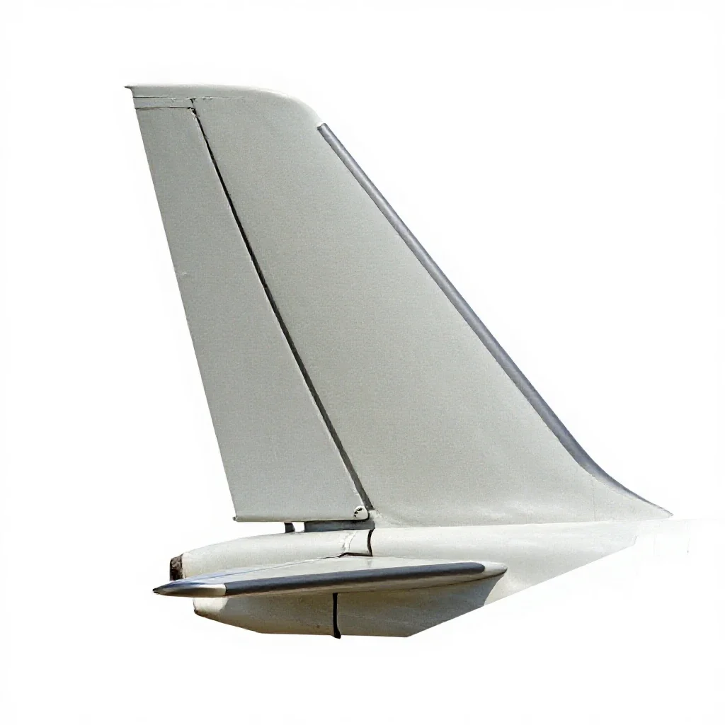 Vertical tail isolated on a white background