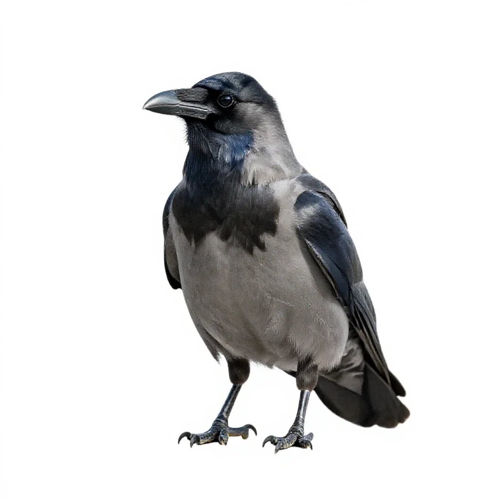 Night raven isolated on a white background