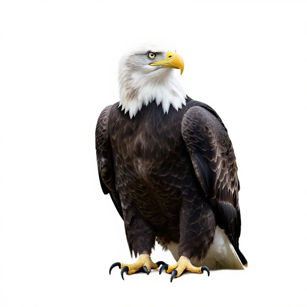 Bald eagle isolated on a white background
