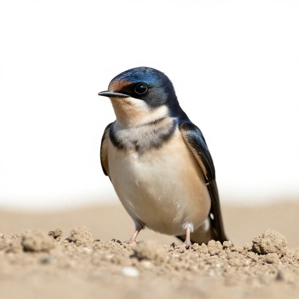 Bank martin isolated on a white background