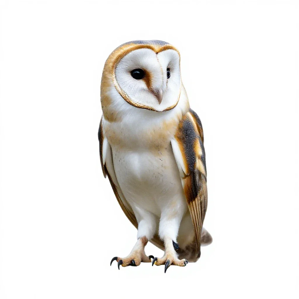 Barn owl isolated on a white background