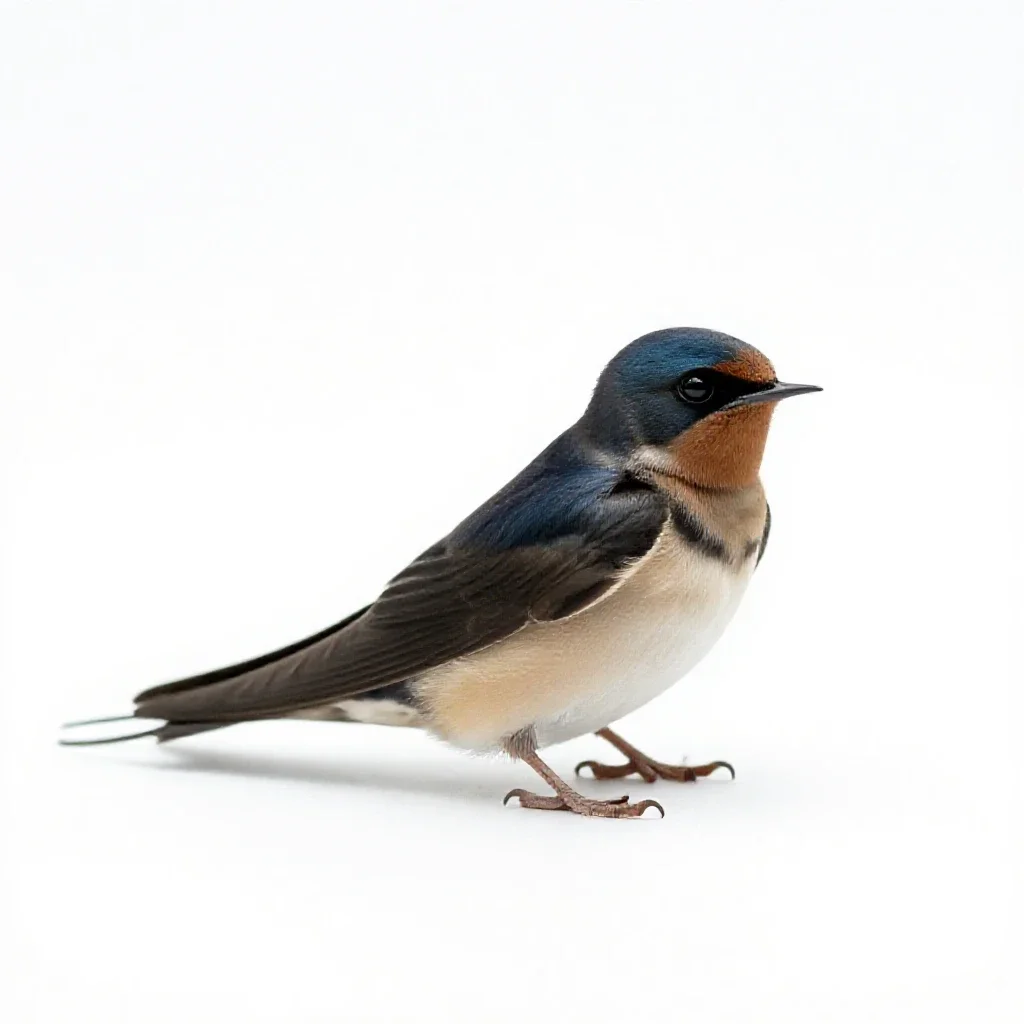 Barn swallow isolated on a white background