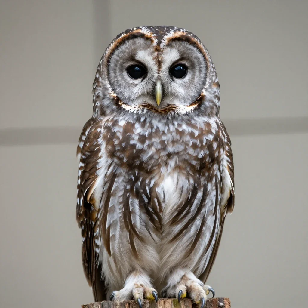 Barred owl isolated on a white background