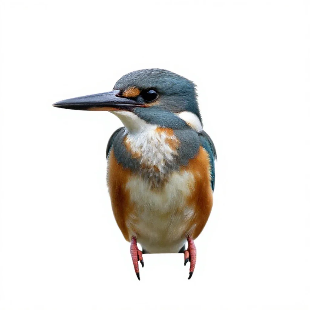 Belted kingfisher isolated on a white background