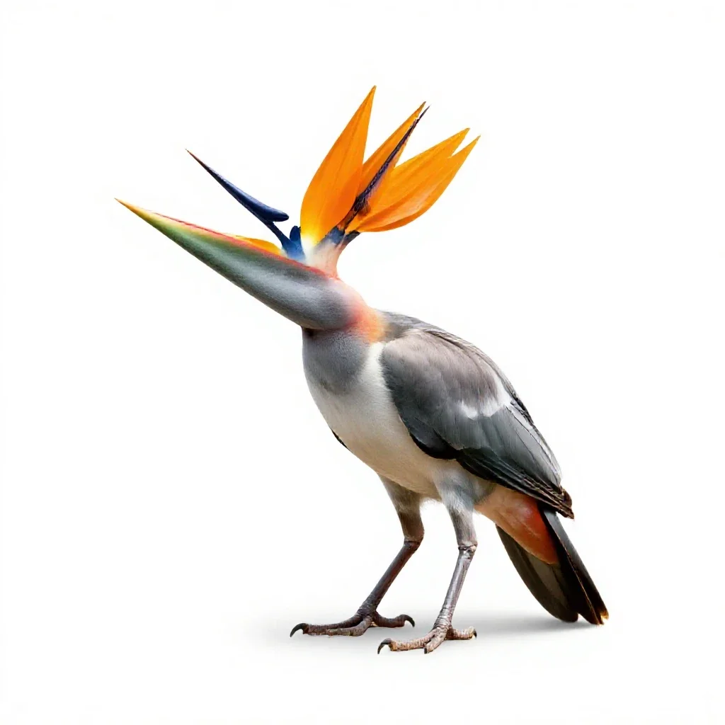 Bird of paradise isolated on a white background
