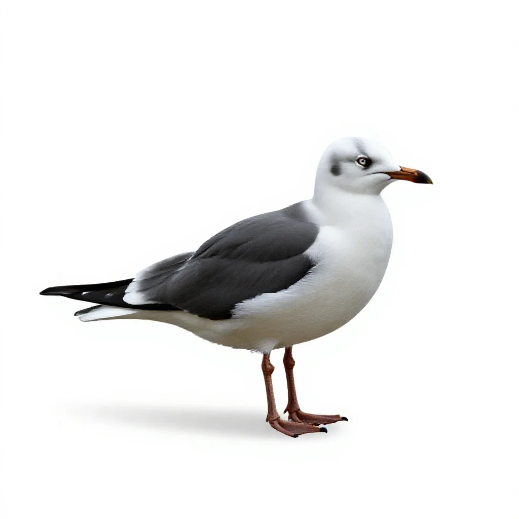 Black-backed gull isolated on a white background