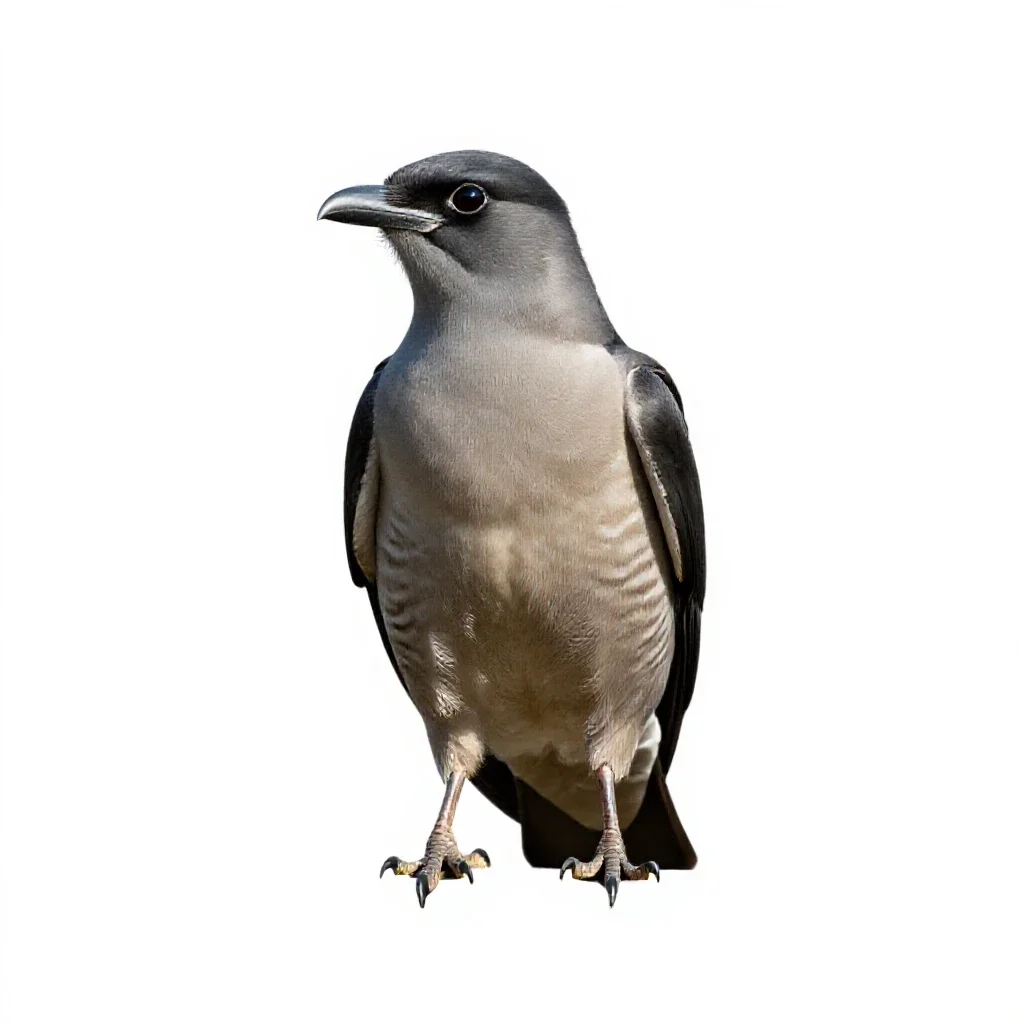 Black-billed cuckoo isolated on a white background