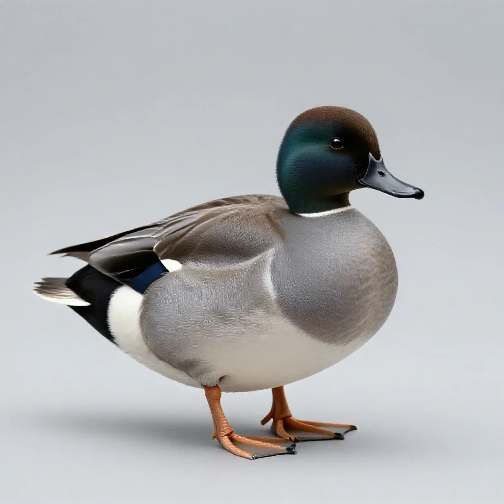 Black duck isolated on a white background