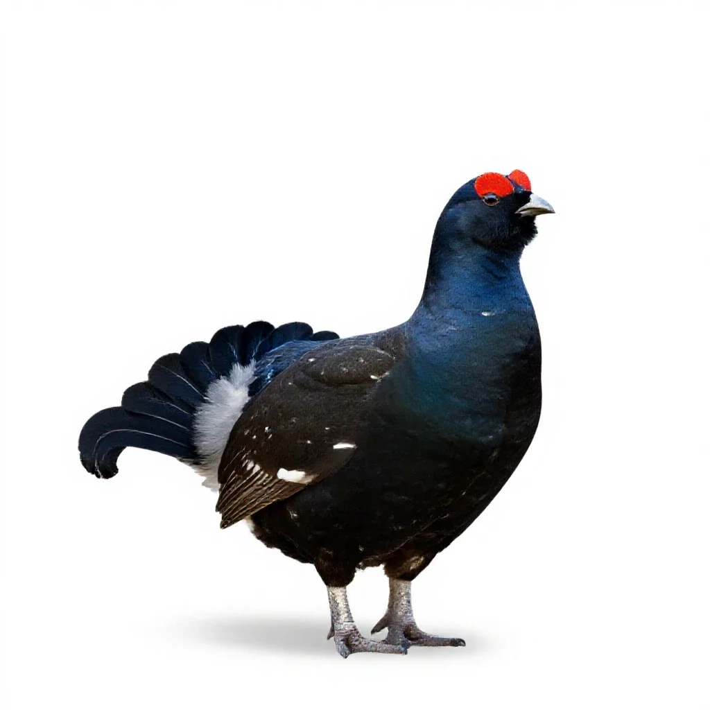 Black grouse isolated on a white background