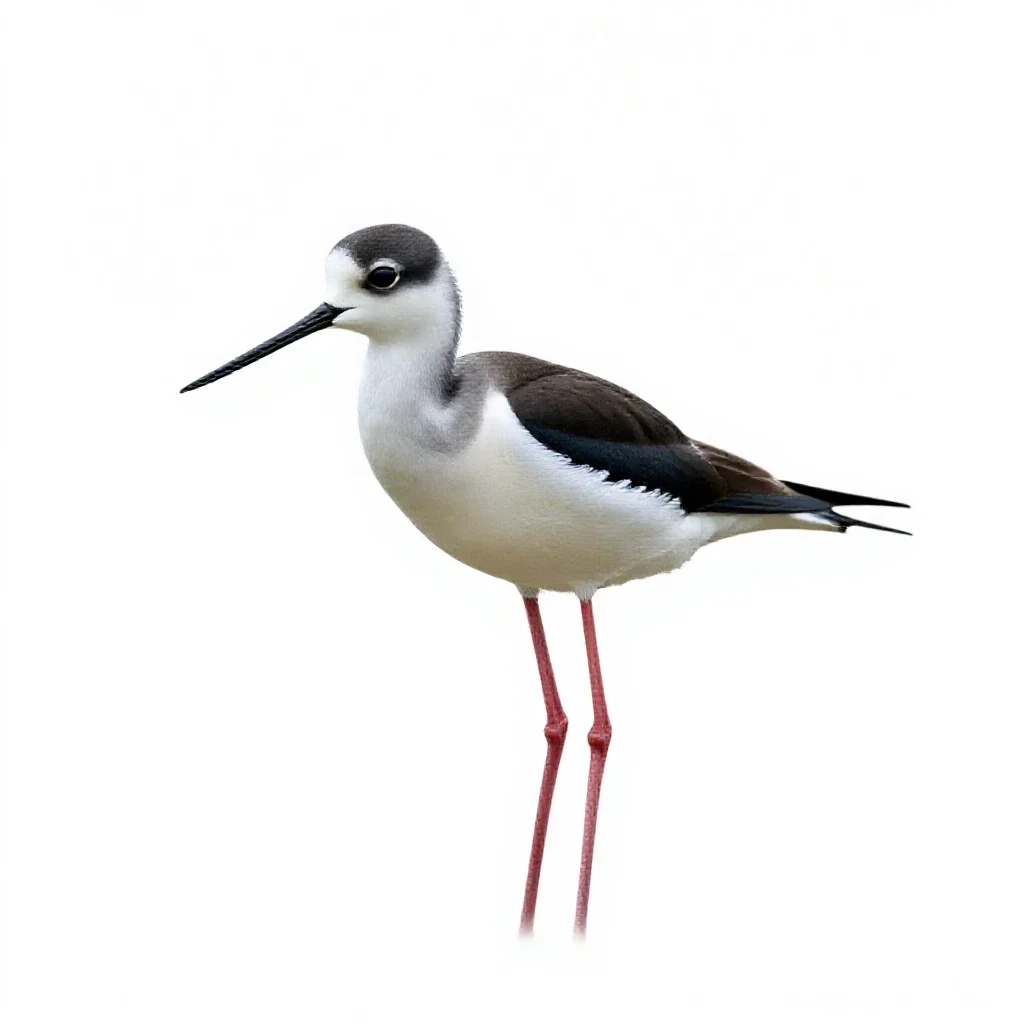 Black-necked stilt isolated on a white background