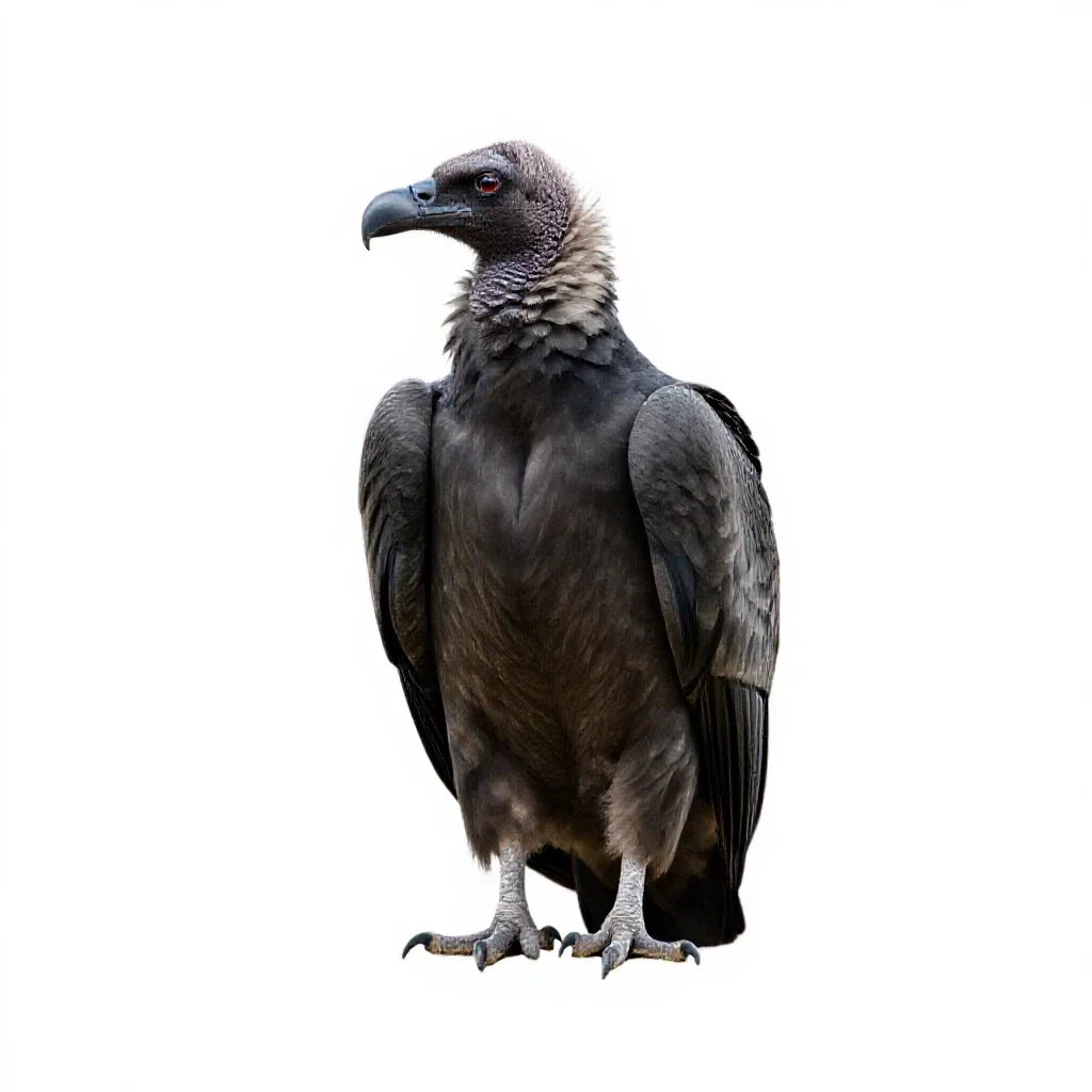 Black vulture isolated on a white background
