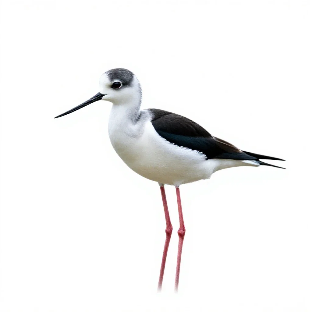 Black-winged stilt isolated on a white background