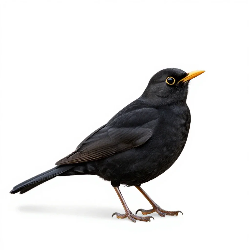 Blackbird isolated on a white background