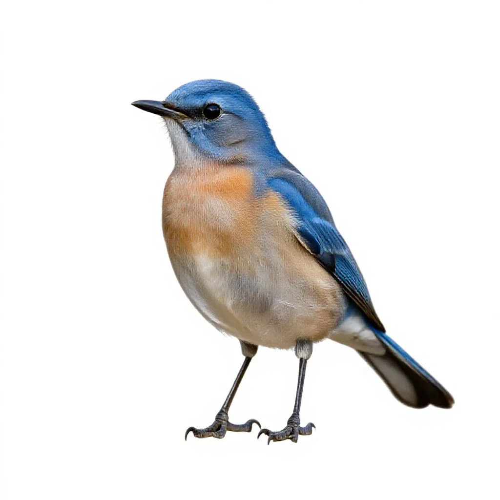 Blue mockingbird isolated on a white background
