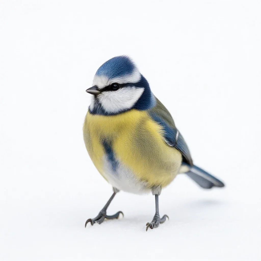 Blue tit isolated on a white background