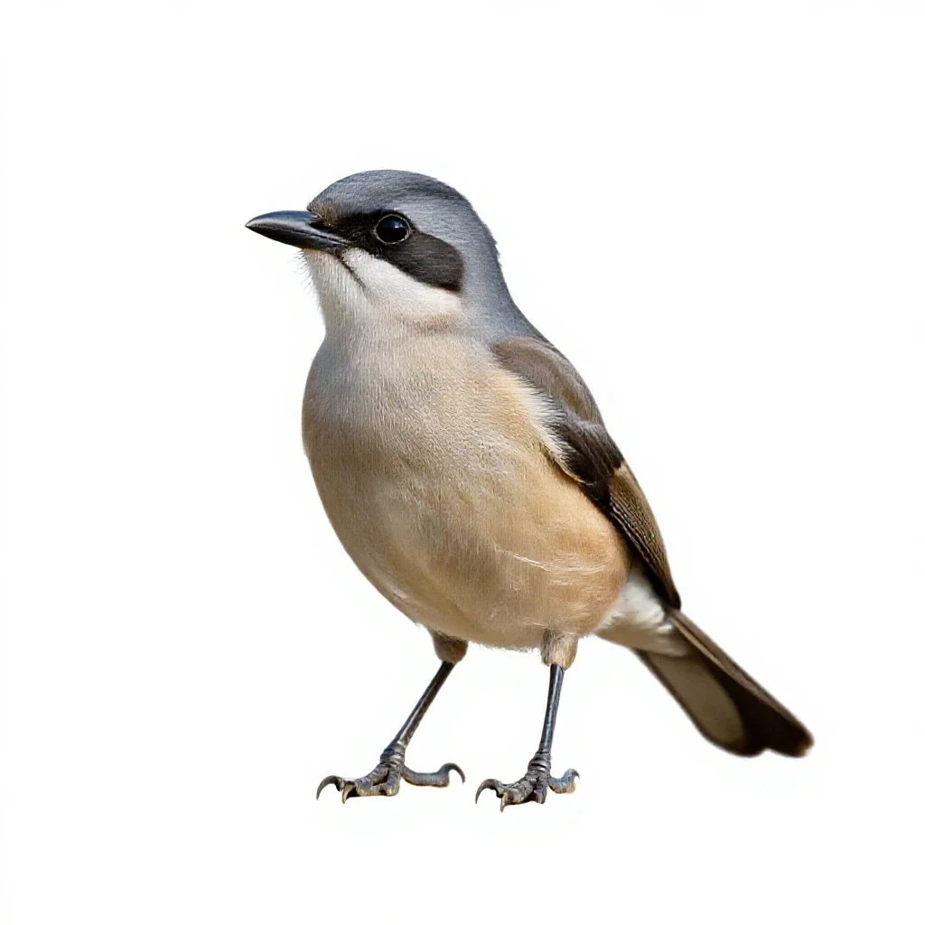 Bush shrike isolated on a white background