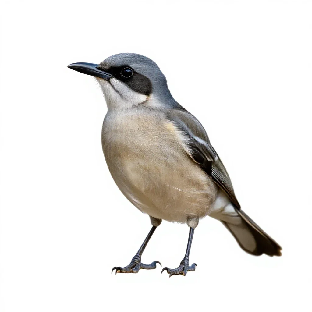 Butcherbird isolated on a white background