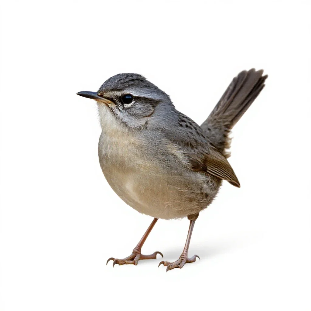 Cactus wren isolated on a white background