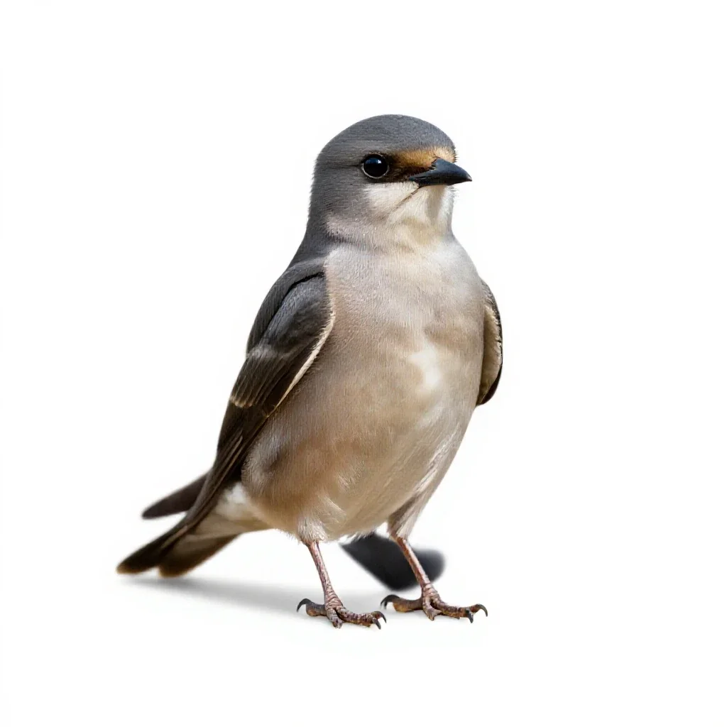 Caprimulgiform bird isolated on a white background