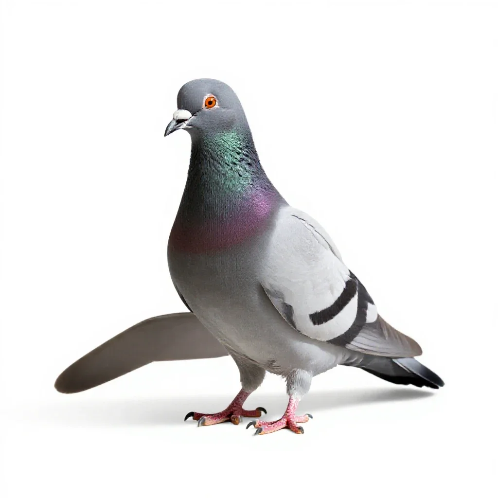 Carrier pigeon isolated on a white background