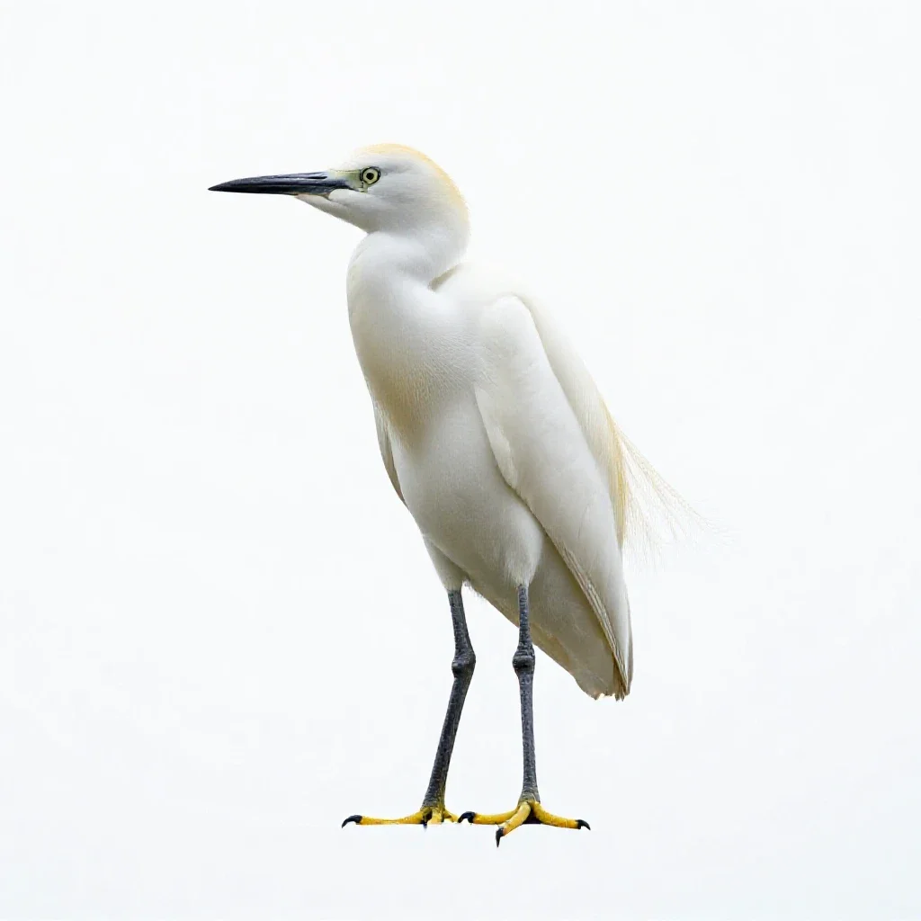 Cattle egret isolated on a white background