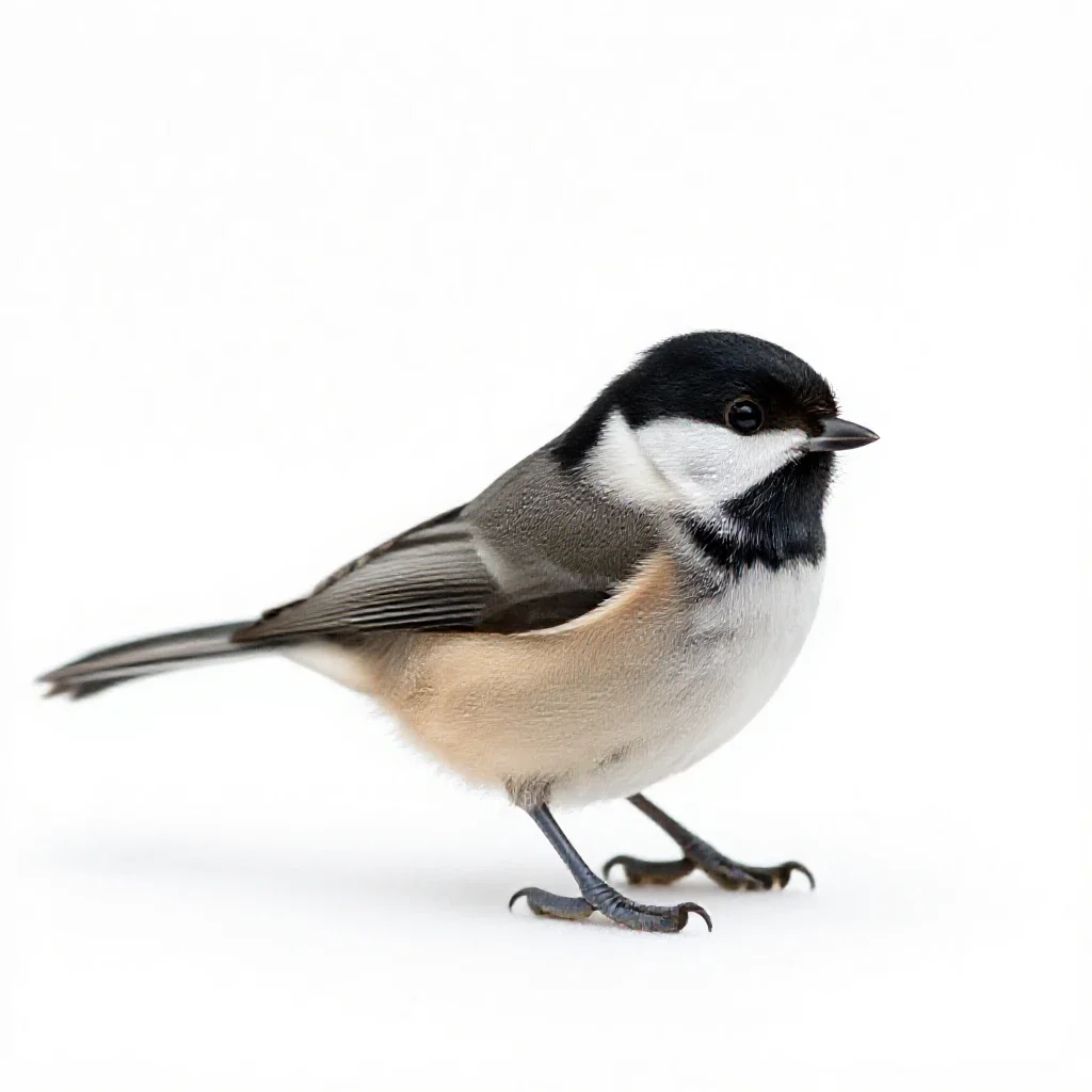 Chickadee isolated on a white background