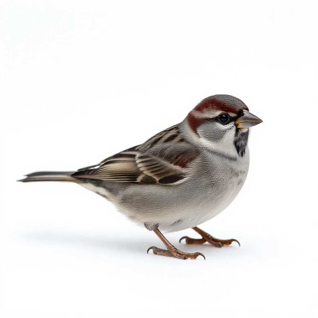 Chipping sparrow isolated on a white background