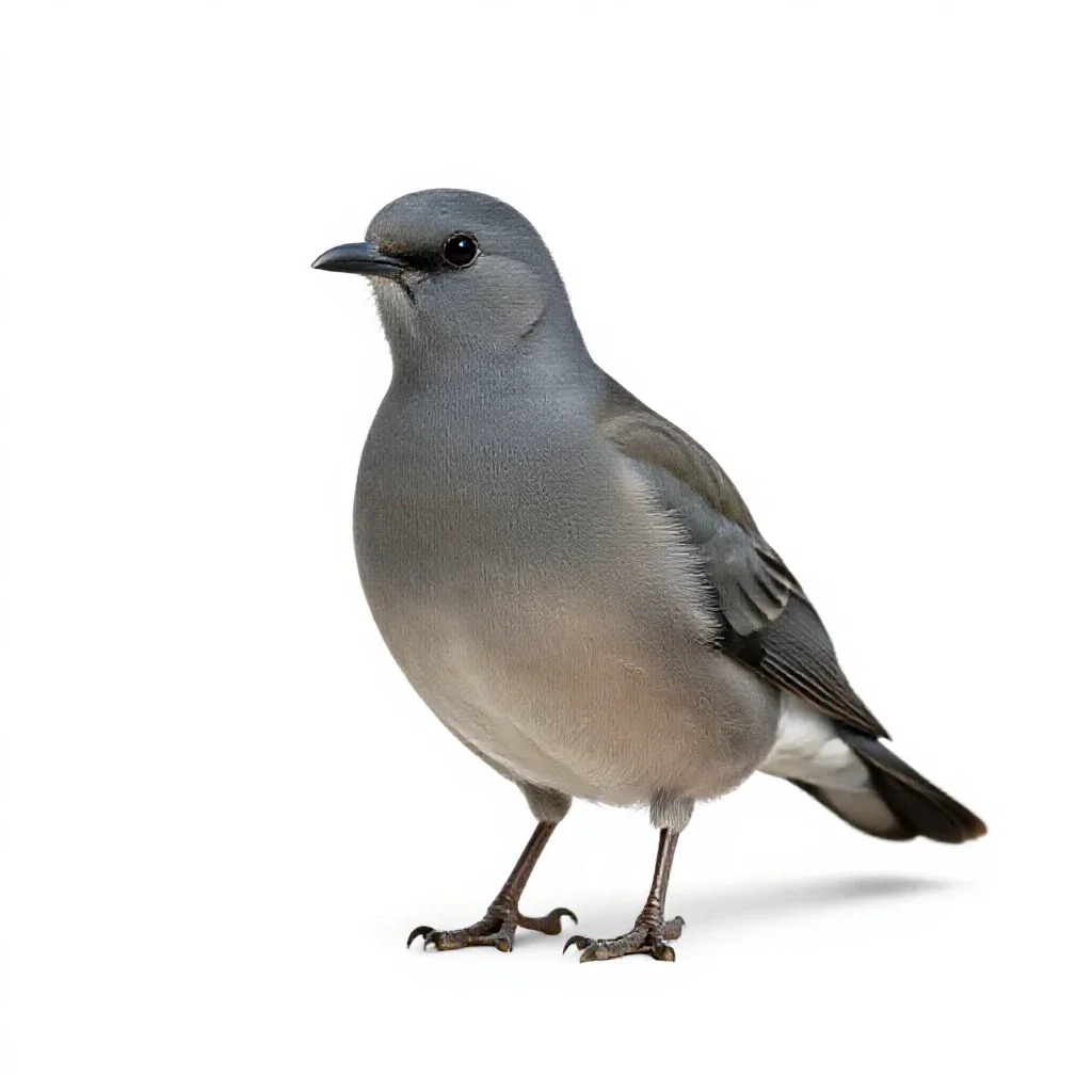 Columbiform bird isolated on a white background
