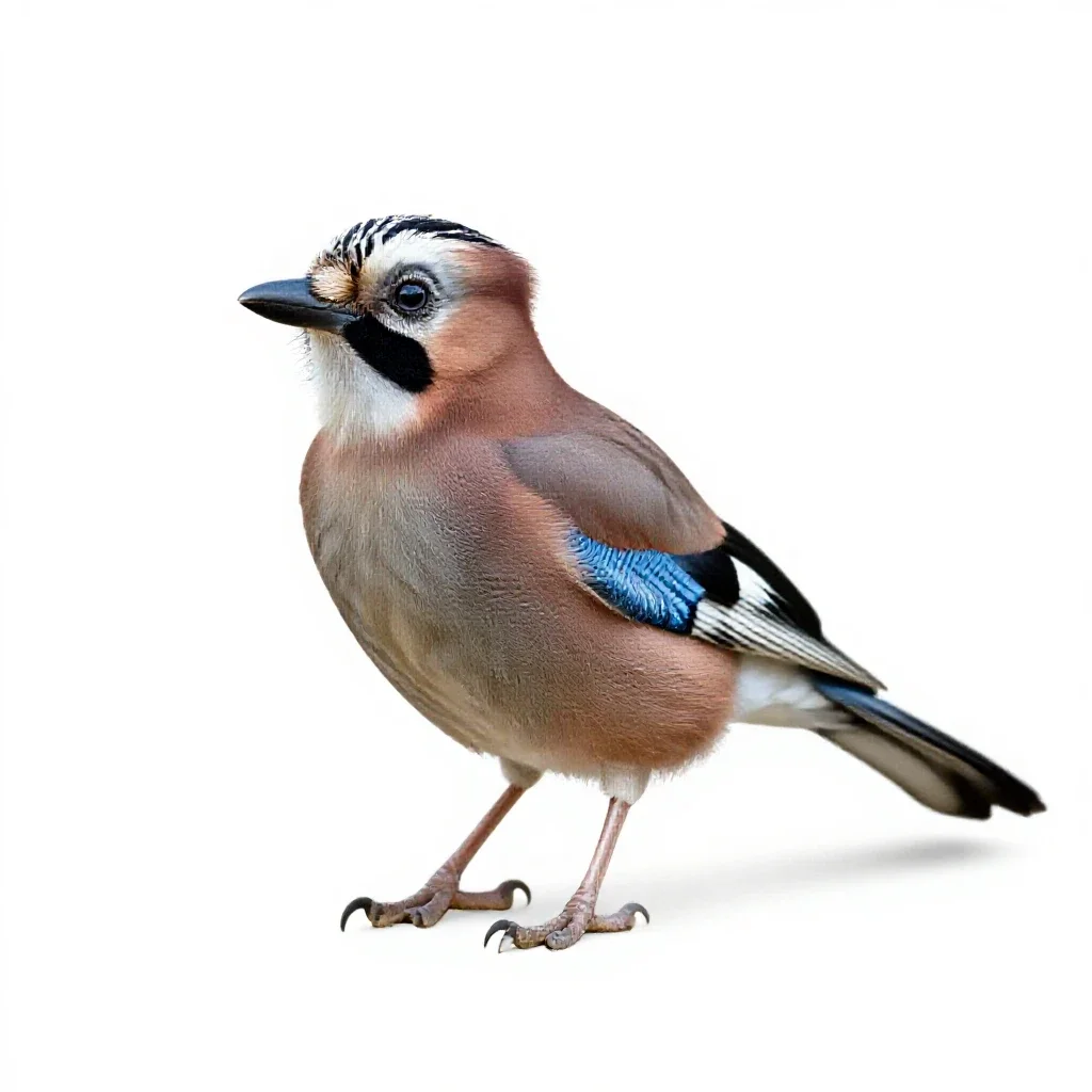 Common European jay isolated on a white background